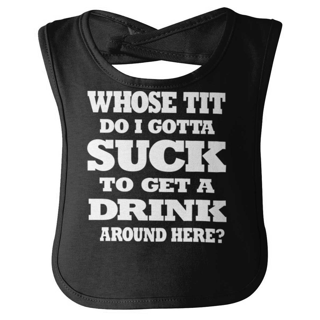 Get A Drink Infant Baby Bib-Direct To Garment Print-Brisco Baby