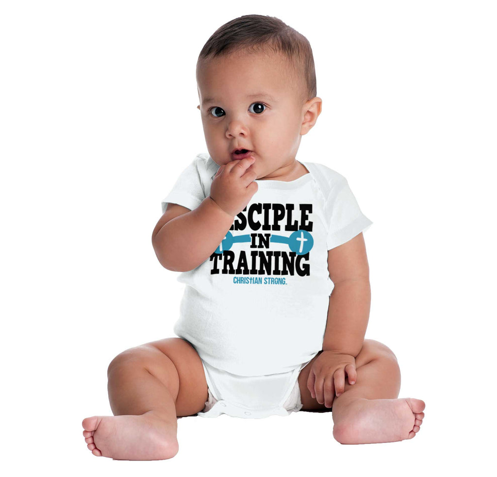 Disciple In Training Romper Bodysuit-Direct To Garment Print-Brisco Baby