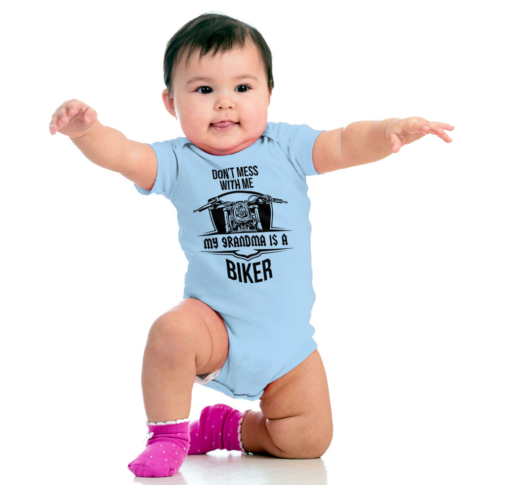 Biker Grandma Romper Bodysuit-Direct To Garment Print-Brisco Baby