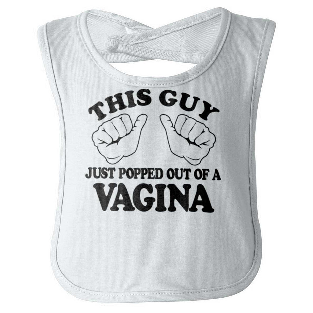 Popped Out of Vagina Infant Baby Bib-Direct To Garment Print-Brisco Baby