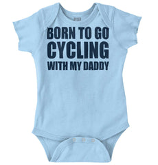 Cycling With Daddy Romper Bodysuit-Direct To Garment Print-Brisco Baby