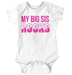 My Big Sis Rocks Romper Bodysuit-Direct To Garment Print-Brisco Baby