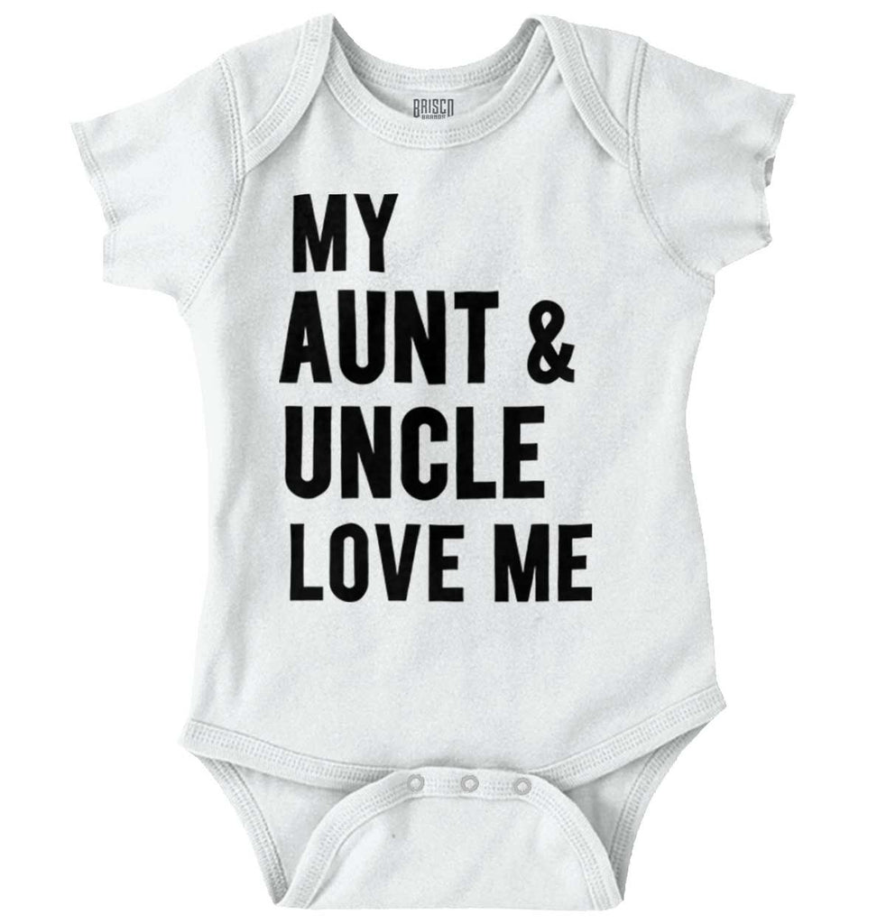 Aunt And Uncle Love Me Romper Bodysuit-Direct To Garment Print-Brisco Baby
