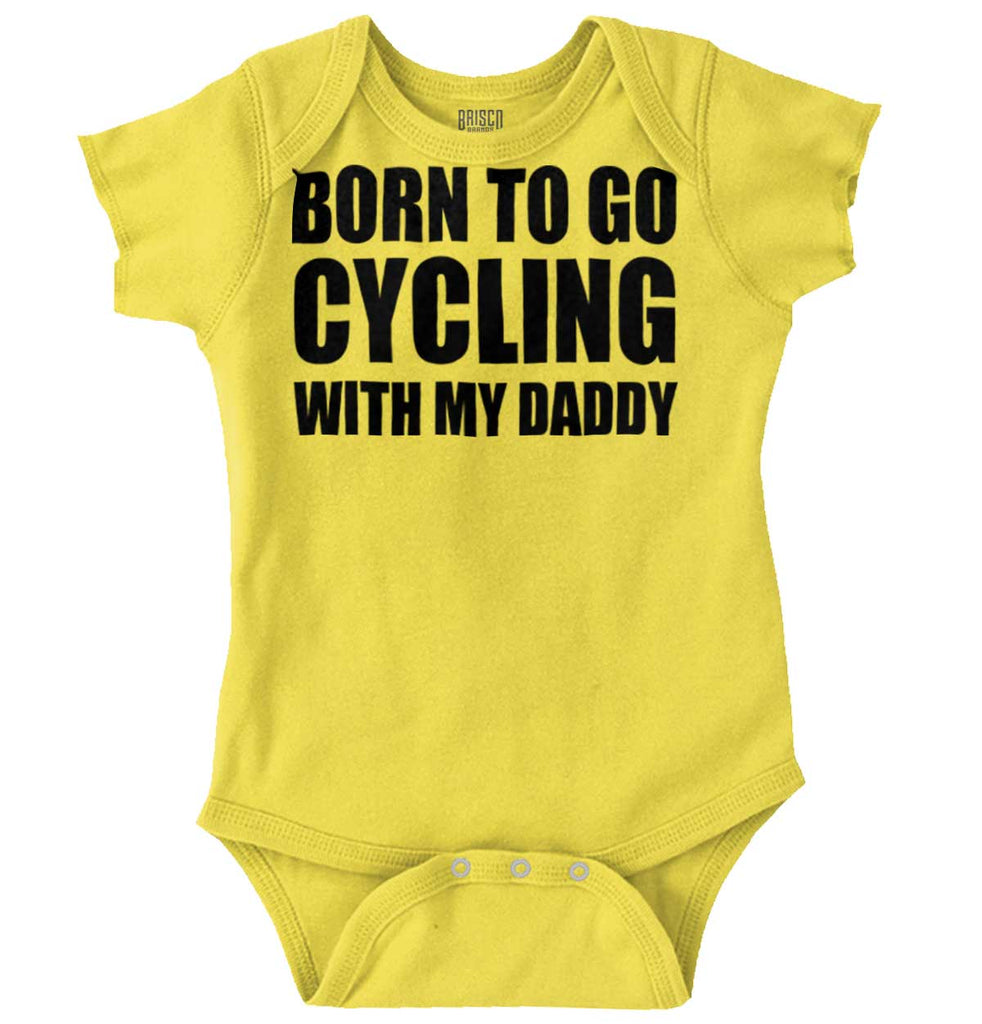 Cycling With Daddy Romper Bodysuit-Direct To Garment Print-Brisco Baby
