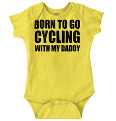 Cycling With Daddy Romper Bodysuit-Direct To Garment Print-Brisco Baby