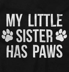 My Little Sister Has Paws Infant Baby Bib-Direct To Garment Print-Brisco Baby