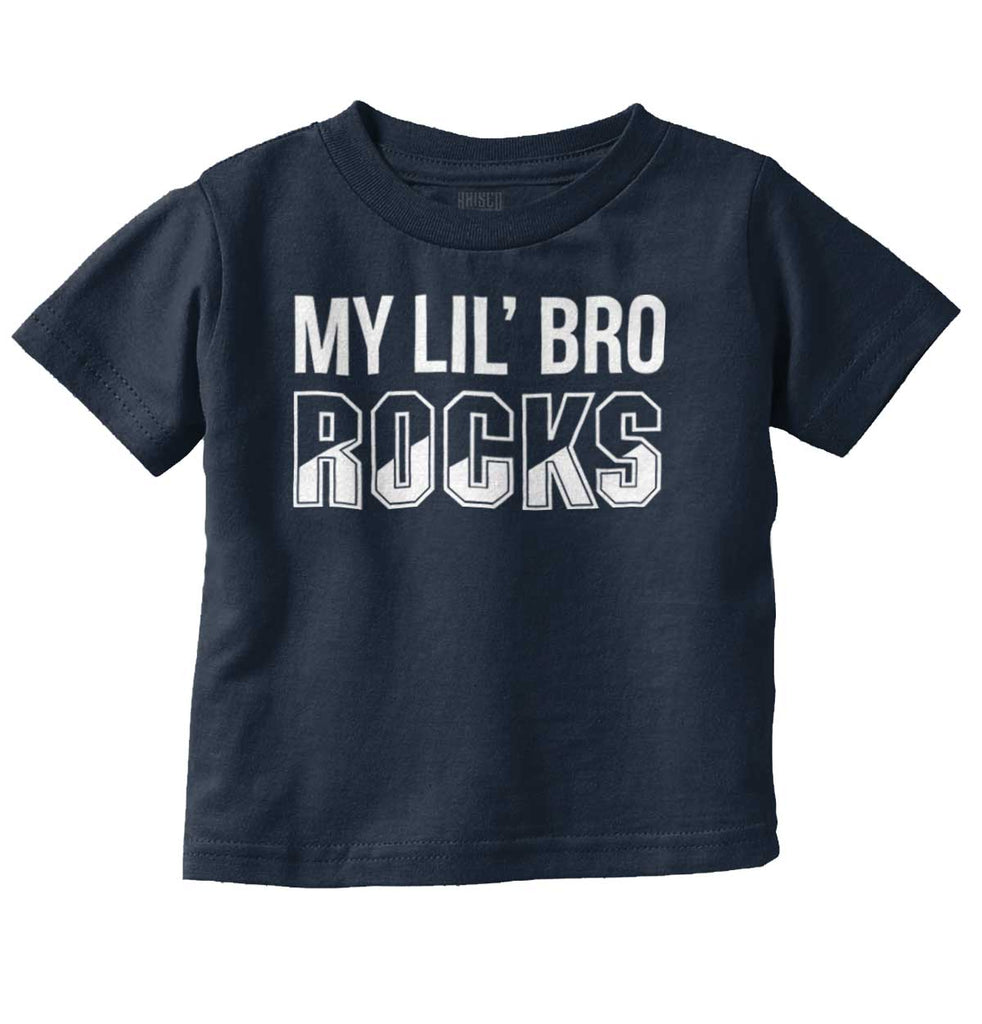 My Lil' Bro Rocks Infant Toddler T Shirt-Direct To Garment Print-Brisco Baby