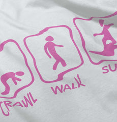 Crawl Walk Surf Toddler Ruffle Bottom Tee-Direct To Garment Print-Brisco Baby