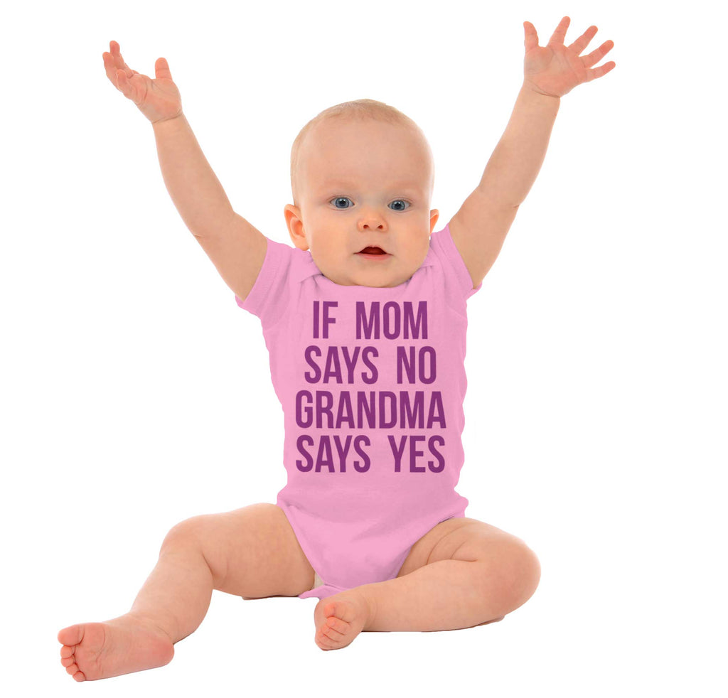 Grandma Says Yes Romper Bodysuit-Direct To Garment Print-Brisco Baby
