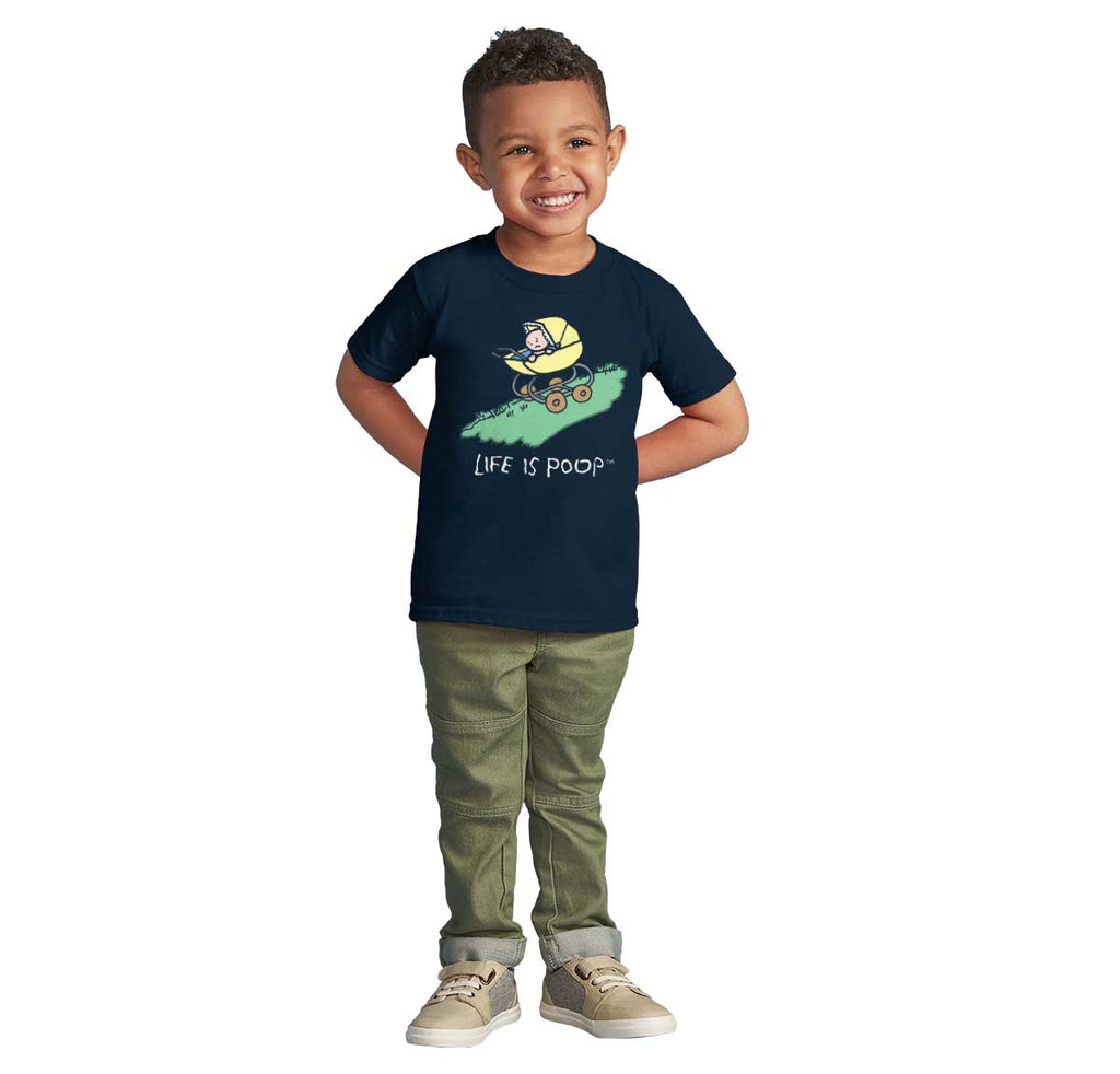 Downhill Stroller Infant Toddler T Shirt-Direct To Garment Print-Brisco Baby