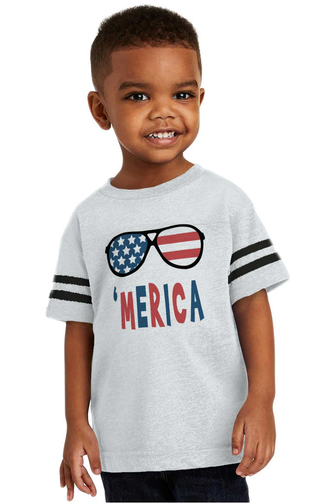 ‘merica Toddler Football Jersey Tee-Direct To Garment Print-Brisco Baby