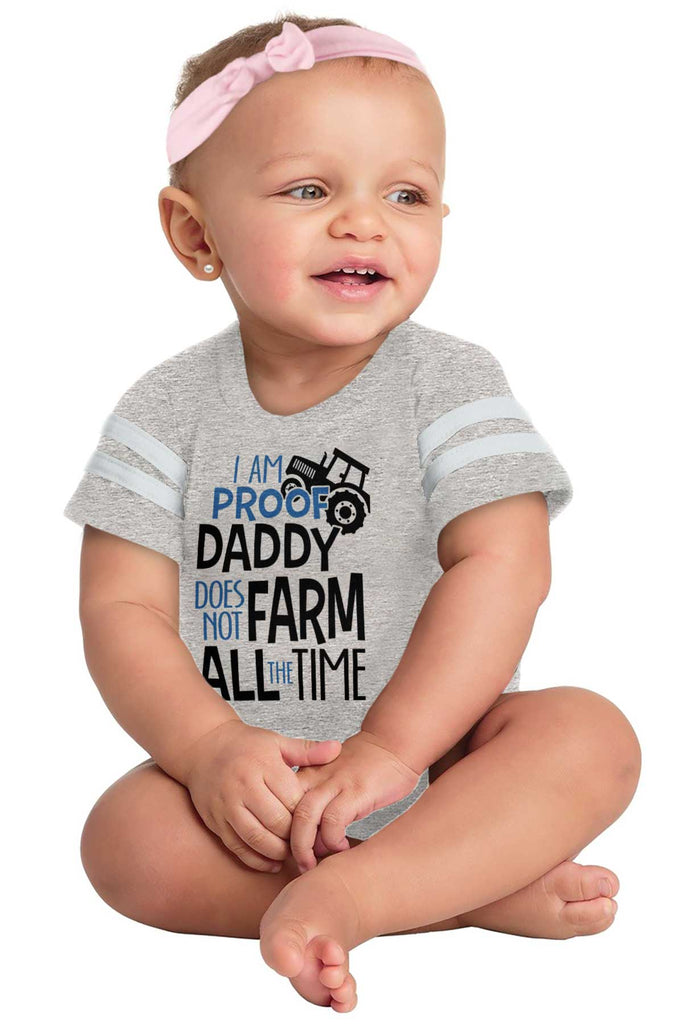 Farm All The Time Football Romper Bodysuit-Direct To Garment Print-Brisco Baby