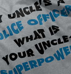 Uncle Police Officer Superpower Romper Bodysuit-Direct To Garment Print-Brisco Baby