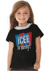 Icee Is Nicey Toddler Ruffled Trim T-Shirt-Direct To Garment Print-Brisco Baby