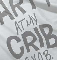 Party At My Crib Infant Baby Bib-Direct To Garment Print-Brisco Baby