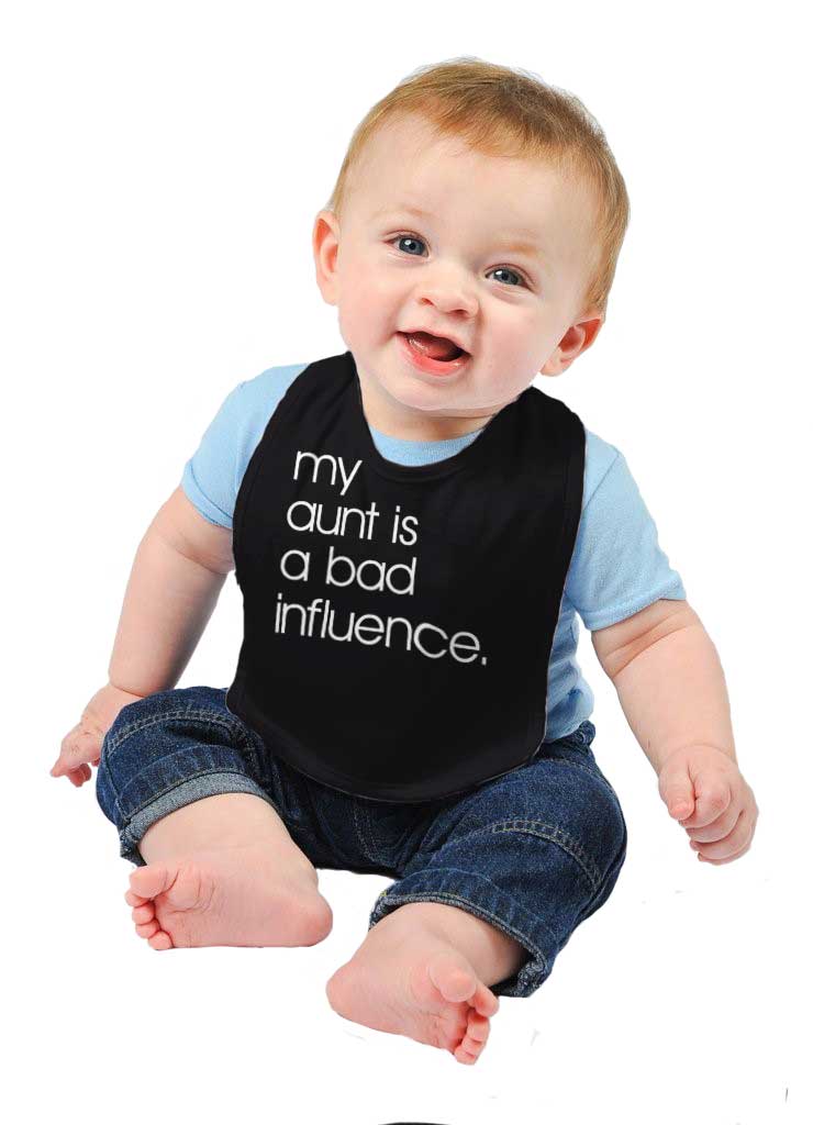 Bad Influence Infant Baby Bib-Direct To Garment Print-Brisco Baby