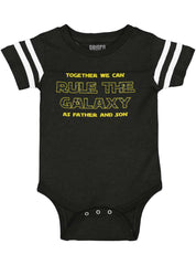 Rule The Galaxy Football Romper Bodysuit-Direct To Garment Print-Brisco Baby