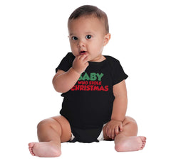 Baby Who Stole Christmas Romper Bodysuit-Direct To Garment Print-Brisco Baby
