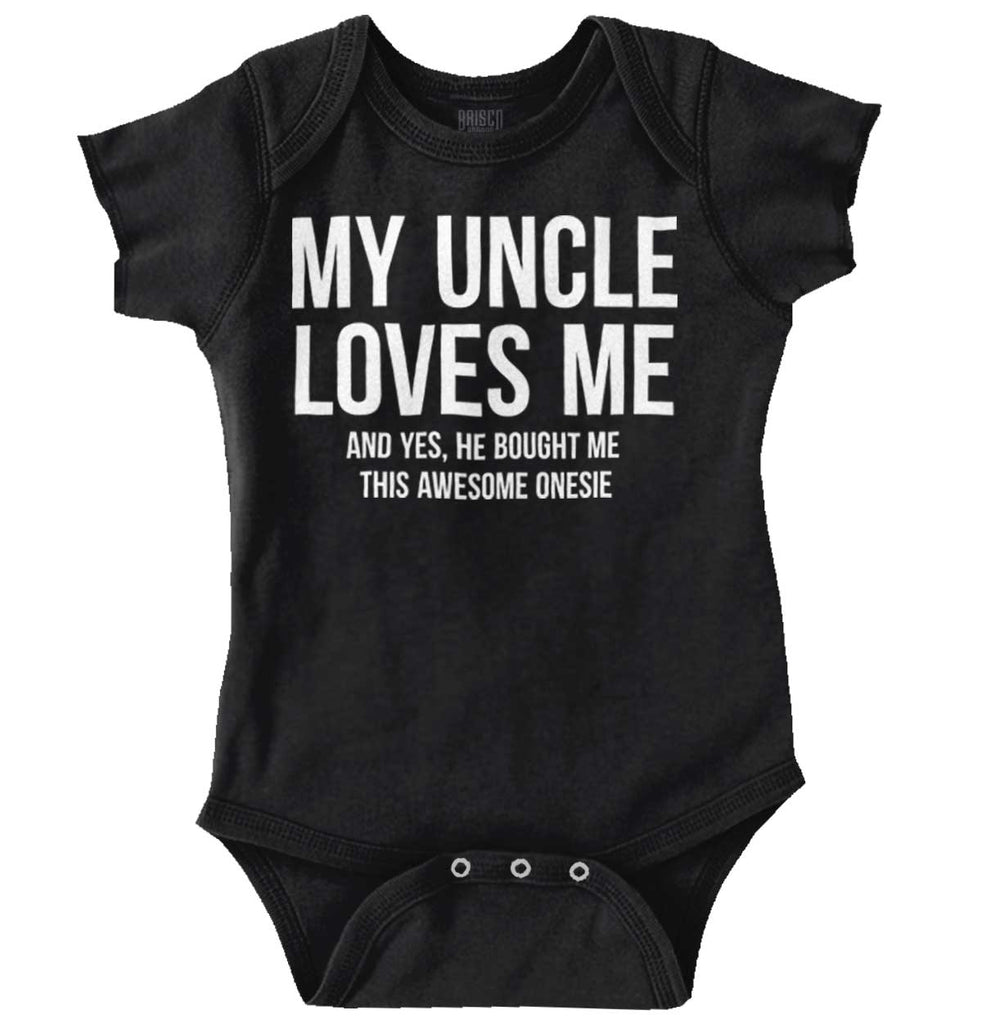 Uncle Loves Me Bought Shirt Romper Bodysuit-Direct To Garment Print-Brisco Baby