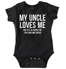 Uncle Loves Me Bought Shirt Romper Bodysuit-Direct To Garment Print-Brisco Baby