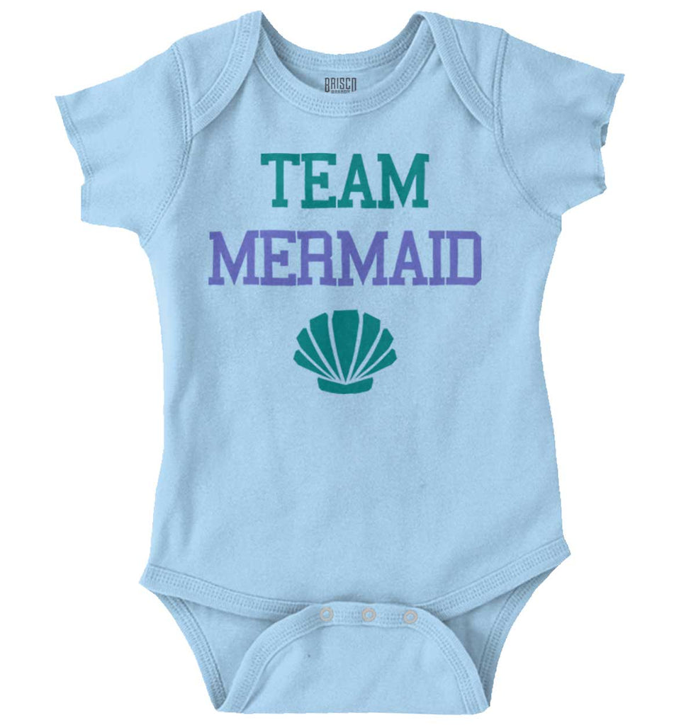 Team Mermaid Romper Bodysuit-Direct To Garment Print-Brisco Baby