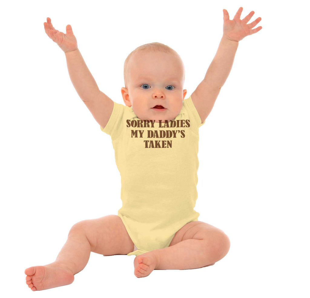 Daddy's Taken Romper Bodysuit-Direct To Garment Print-Brisco Baby