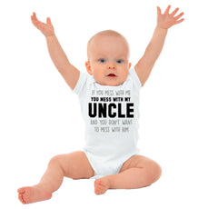 Mess With My Uncle Romper Bodysuit-Direct To Garment Print-Brisco Baby