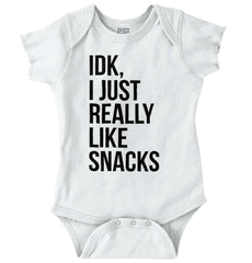 Really Like Snacks Romper Bodysuit-Direct To Garment Print-Brisco Baby