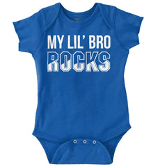 My Lil' Bro Rocks Romper Bodysuit-Direct To Garment Print-Brisco Baby