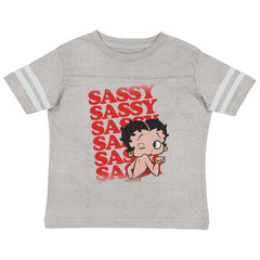 Sassy Boop Toddler Football Jersey Tee-Direct To Garment Print-Brisco Baby