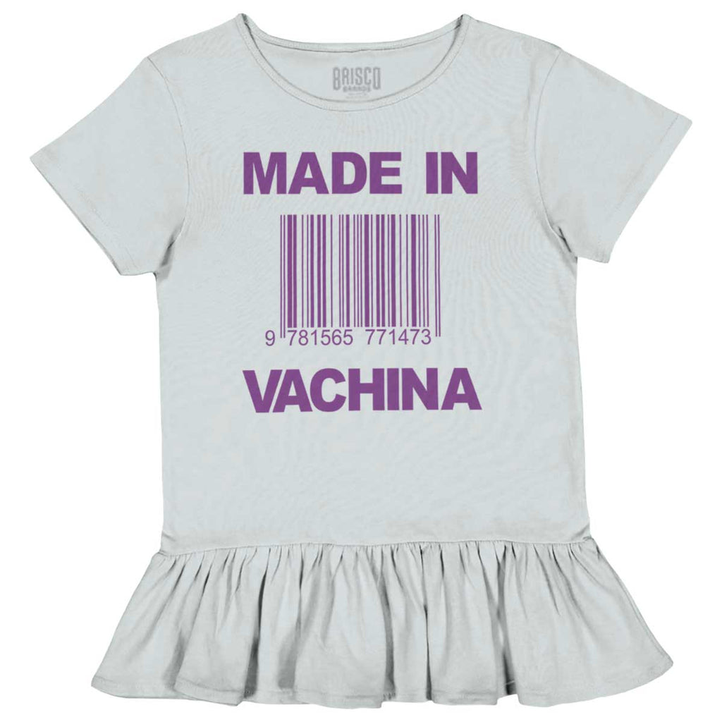 Made In Vachina Toddler Ruffle Bottom Tee-Direct To Garment Print-Brisco Baby