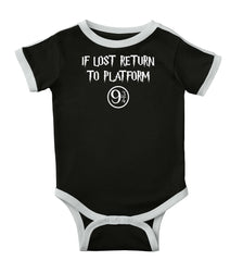 Return Platofrm 9 3/4 Ringer Romper Bodysuit-Direct To Garment Print-Brisco Baby