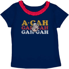 A Gah Popeye Toddler Ruffled Trim T-Shirt-Direct To Garment Print-Brisco Baby