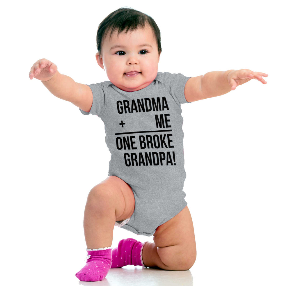 One Broke Grandpa Romper Bodysuit-Direct To Garment Print-Brisco Baby