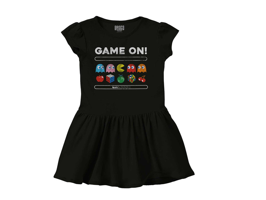 Game On Pac-Man Solid Baby Infant Dress-Direct To Garment Print-Brisco Baby