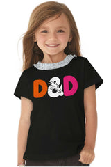 Dungeons Fantasy Tabletop Gamer Toddler Ruffled Trim T-Shirt-Direct To Garment Print-Brisco Baby