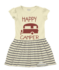 Happy Camper Baby Striped Skirt Dress-Direct To Garment Print-Brisco Baby
