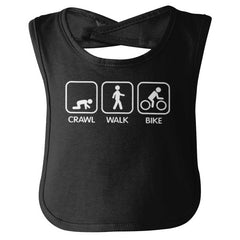 Crawl Walk Bike Infant Baby Bib-Direct To Garment Print-Brisco Baby