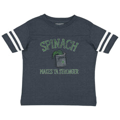 Spinach Strong Toddler Football Jersey Tee-Direct To Garment Print-Brisco Baby