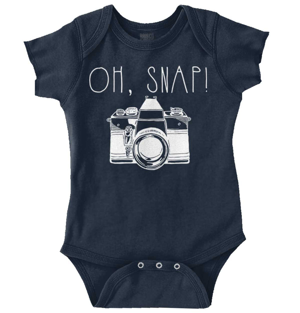 Oh Snap Camera Romper Bodysuit-Direct To Garment Print-Brisco Baby