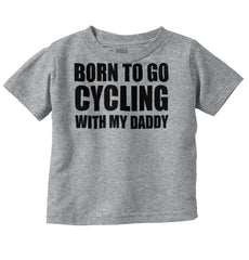 Cycling With Daddy Infant Toddler T Shirt-Direct To Garment Print-Brisco Baby