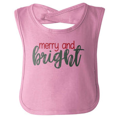 Merry And Bright Infant Baby Bib-Direct To Garment Print-Brisco Baby
