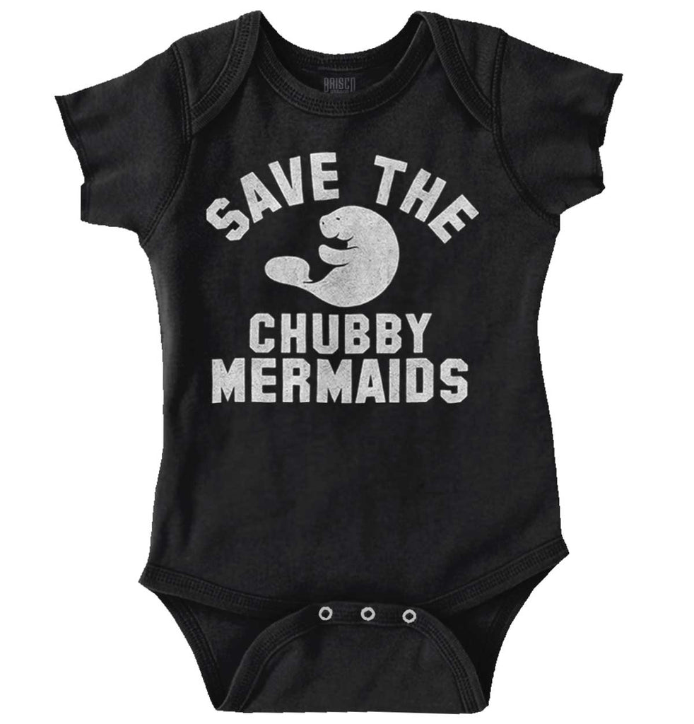 Chubby Mermaid Romper Bodysuit-Direct To Garment Print-Brisco Baby