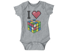 I Love Rubik's Cube Romper Bodysuit-Direct To Garment Print-Brisco Baby