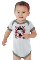 Betty In Love Baby Ruffled Trim Romper-Direct To Garment Print-Brisco Baby