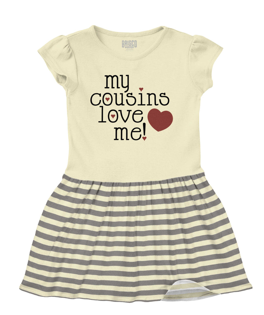 Cousins Love Me Baby Striped Skirt Dress-Direct To Garment Print-Brisco Baby