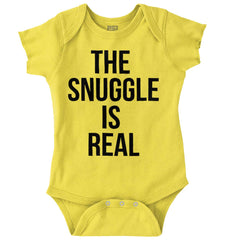 The Snuggle Is Real Romper Bodysuit-Direct To Garment Print-Brisco Baby