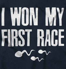 Won The Race Ringer Romper Bodysuit-Direct To Garment Print-Brisco Baby