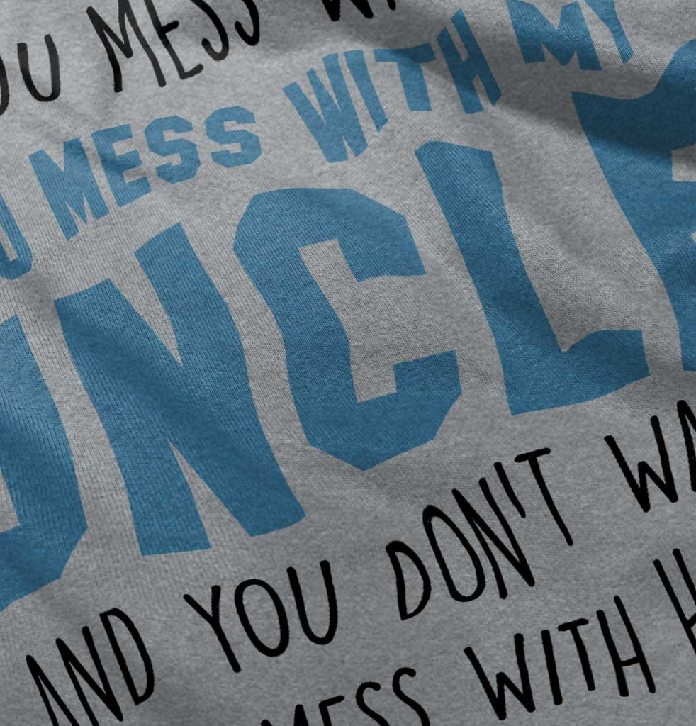 Mess With My Uncle Ringer Romper Bodysuit-Direct To Garment Print-Brisco Baby