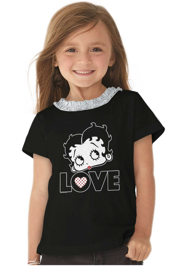 Love Betty Toddler Ruffled Trim T-Shirt-Direct To Garment Print-Brisco Baby